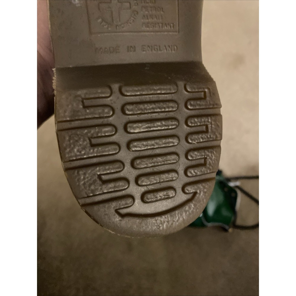 VINTAGE 1990'S SHINY GREEN DR. MARTENS AIRWAIR BOUNCING SOLES SIZE 4 - Picture 15 of 16